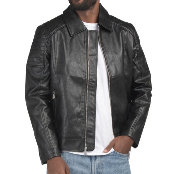 NEW BAGATELLE Faux Leather Motorcycle Jacket in black for men 925 4m2 - Picture 3 of 4